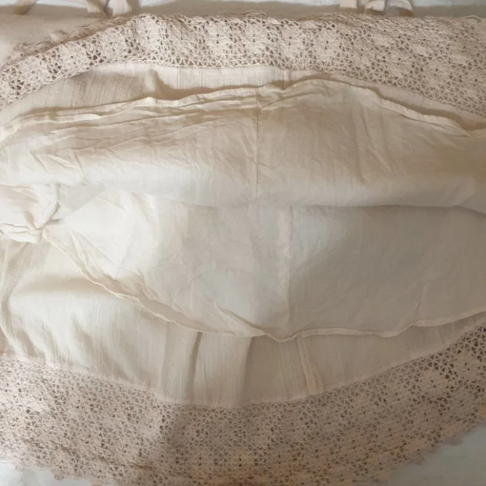 FOREVER NEW AU-8 Light Peach Dress Lined Empire Line Waist w/ Embroidery A-Line - Picture 14 of 14